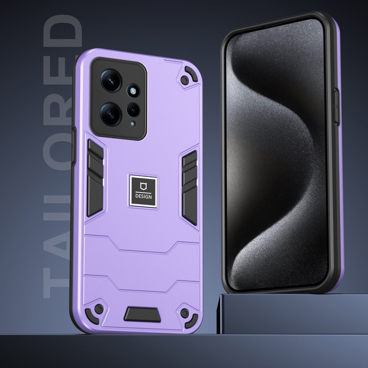 For Xiaomi Redmi Note 12 4G Case 2 in 1 Shockproof Phone Cover Oil-proof - Purple For Xiaomi Redmi Note 12 4G Case 2 in 1 Shockproof Phone Cover Oil-proof - Purple
